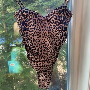 Leopard Print One Piece Swimsuit